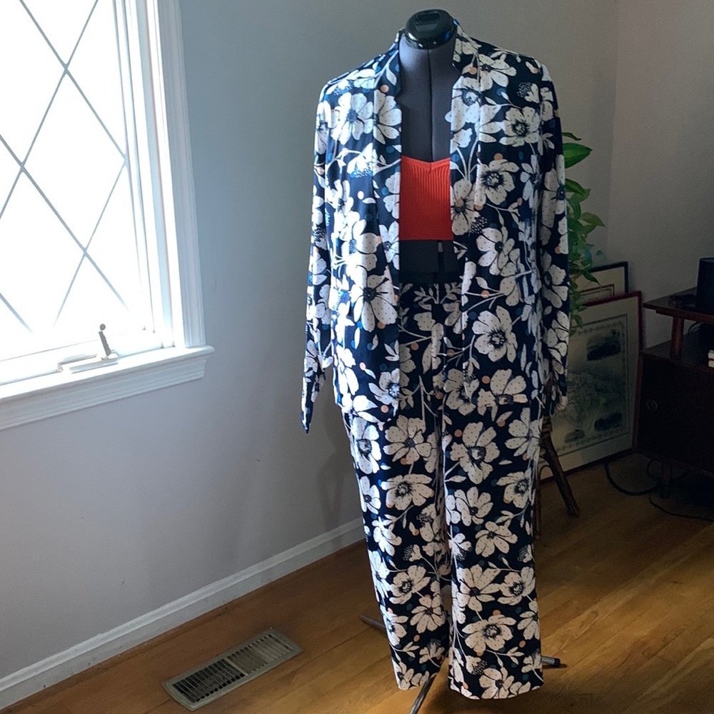 Eloquii Large print floral Open Blazer